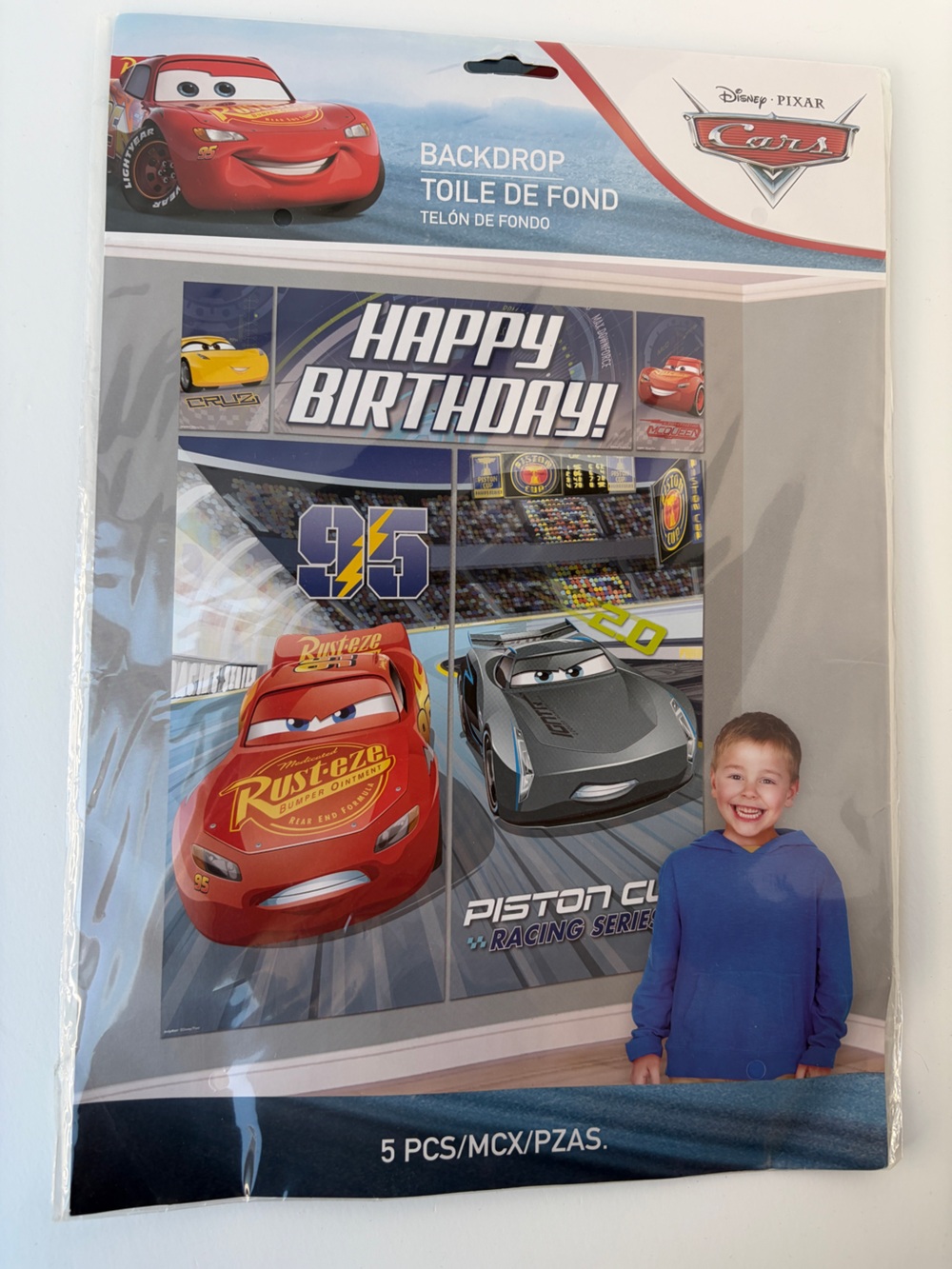 NWT Disney Pixar Cars Backdrop Party Decor Birthday